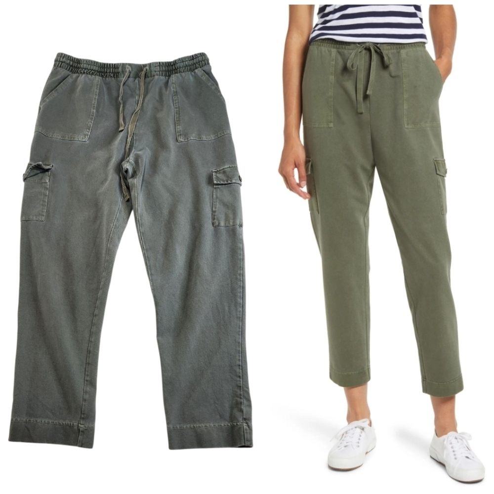 CASLON Utility Organic Cotton Green Pants Sz Medium